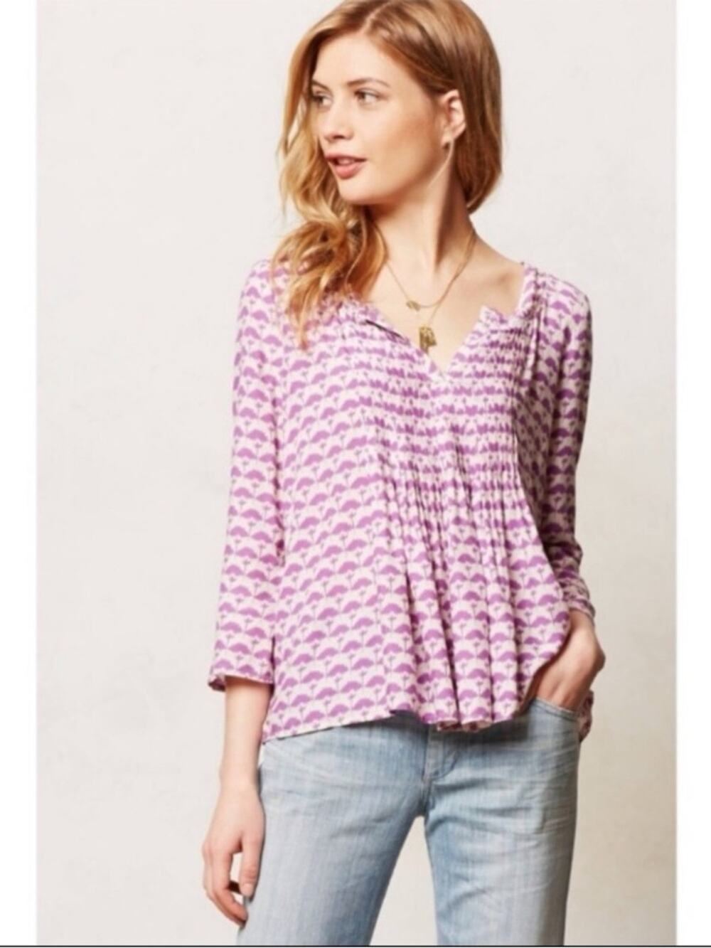 ANTHROPOLOGIE Peasant Blouse 10